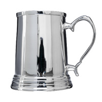 1127C: Shiny Silver Large Edwardian Tankard