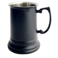 1128ABK: Stainless Steel Tankard Powder Coated Black