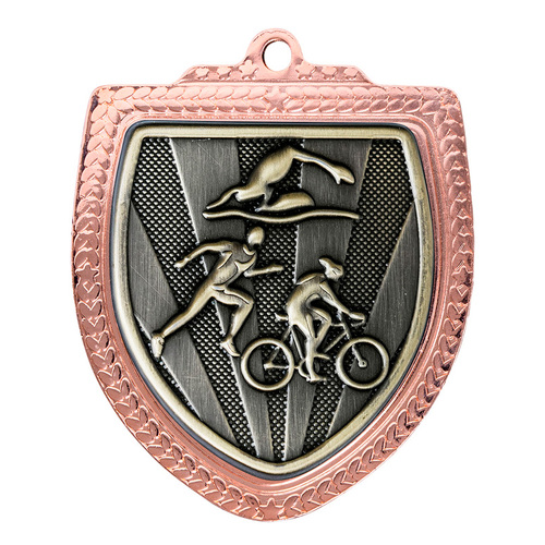 1067BVP-MS15G: Shield Medal - Triathlon