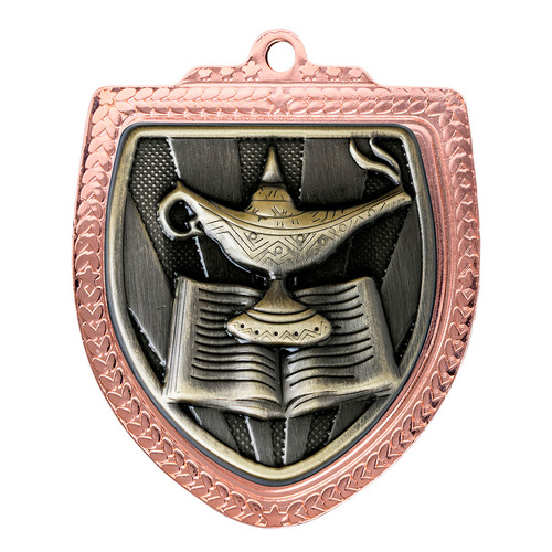 1067BVP-MS39G: Shield Medal - Lamp of Knowledge