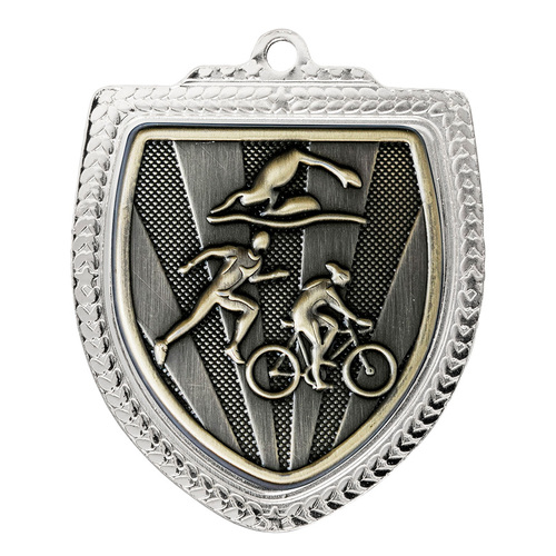 1067SVP-MS15G: Shield Medal - Triathlon